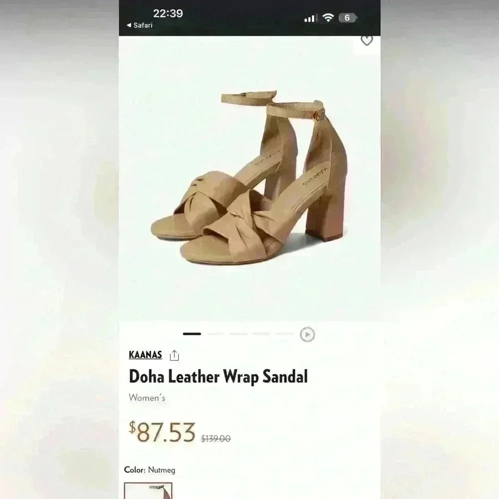 KAANAS - handmade Doha Leather Wrap Sandal . Size:9/ made in Colombia.